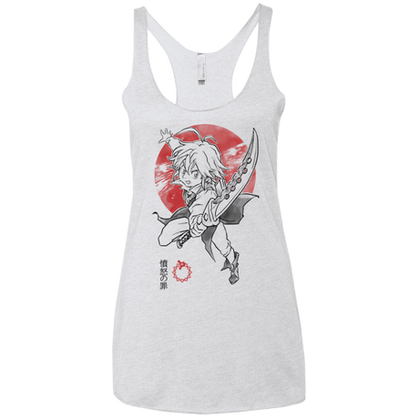 T-Shirts Heather White / X-Small Dragon Wrath Women's Triblend Racerback Tank