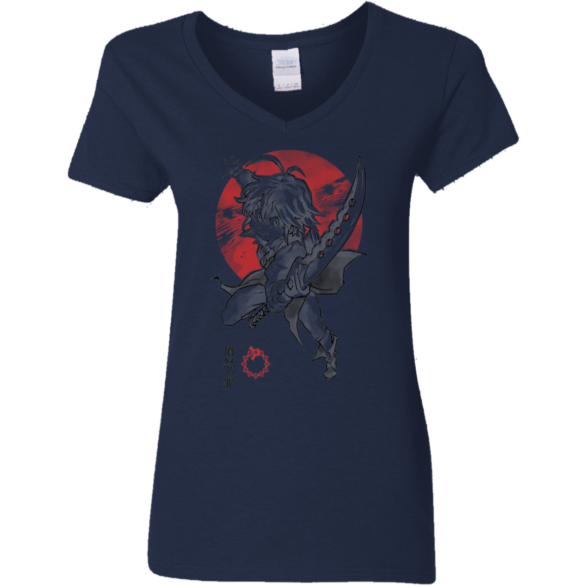 T-Shirts Navy / S Dragon Wrath Women's V-Neck T-Shirt