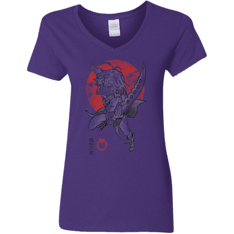 T-Shirts Purple / S Dragon Wrath Women's V-Neck T-Shirt