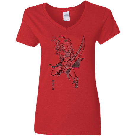 T-Shirts Red / S Dragon Wrath Women's V-Neck T-Shirt