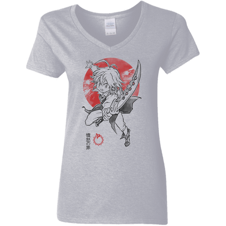 T-Shirts Sport Grey / S Dragon Wrath Women's V-Neck T-Shirt