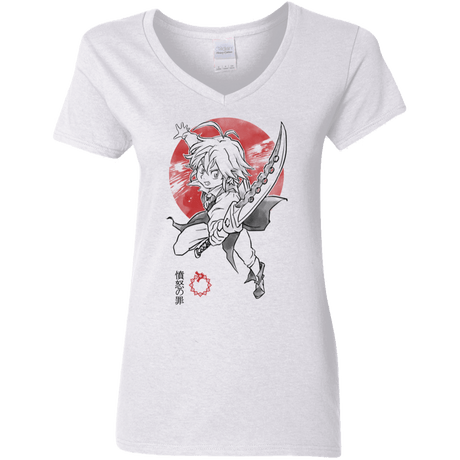 T-Shirts White / S Dragon Wrath Women's V-Neck T-Shirt