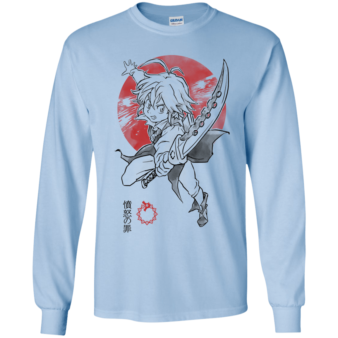 T-Shirts Light Blue / YS Dragon Wrath Youth Long Sleeve T-Shirt