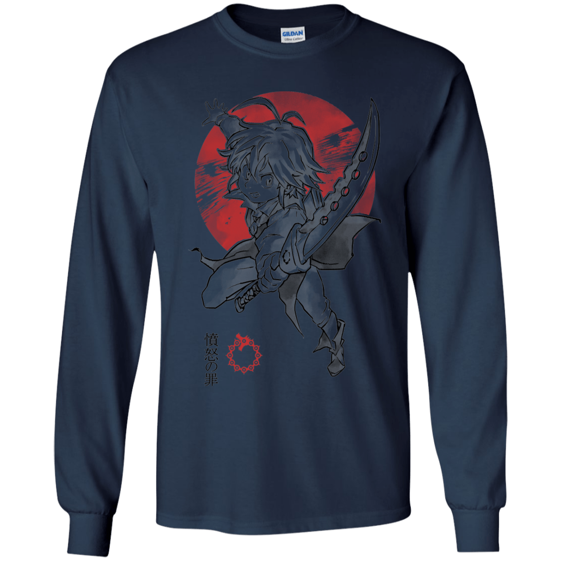 T-Shirts Navy / YS Dragon Wrath Youth Long Sleeve T-Shirt