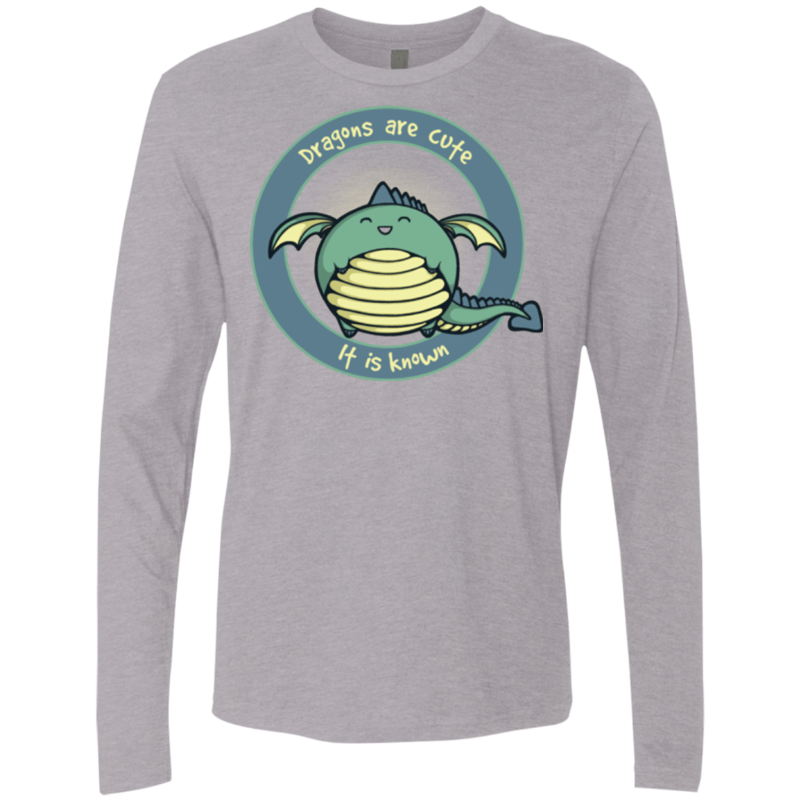 T-Shirts Heather Grey / Small Dragons are Cute Men's Premium Long Sleeve