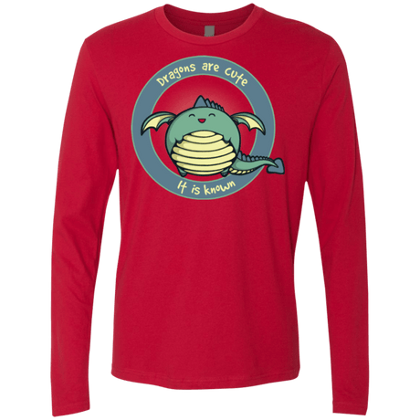T-Shirts Red / Small Dragons are Cute Men's Premium Long Sleeve