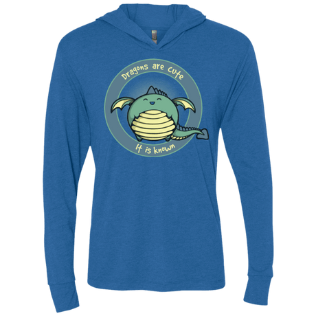 T-Shirts Vintage Royal / X-Small Dragons are Cute Triblend Long Sleeve Hoodie Tee