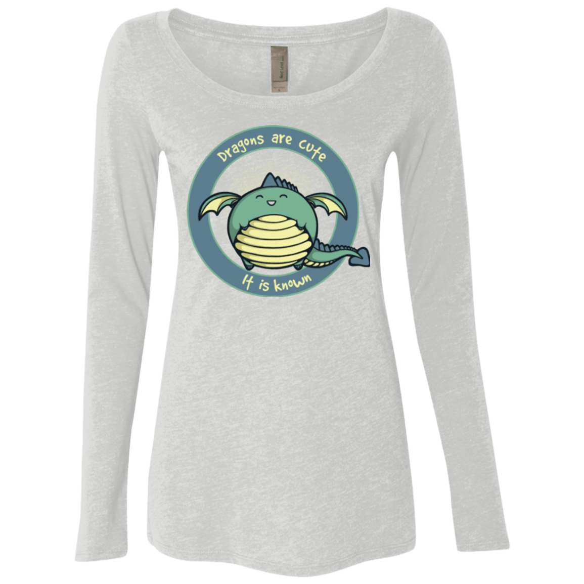 T-Shirts Heather White / Small Dragons are Cute Women's Triblend Long Sleeve Shirt