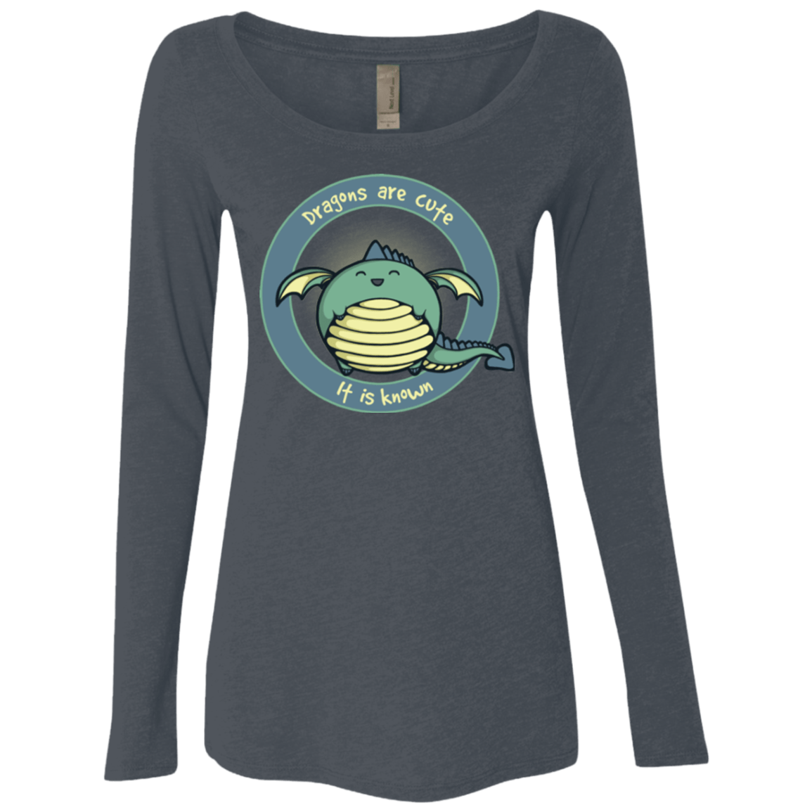 T-Shirts Vintage Navy / Small Dragons are Cute Women's Triblend Long Sleeve Shirt