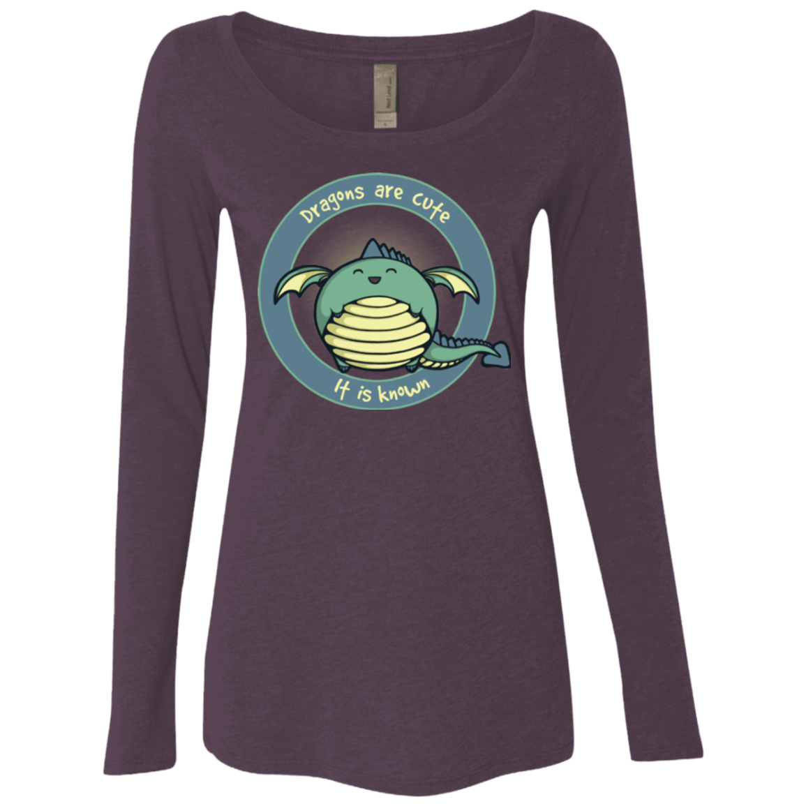 T-Shirts Vintage Purple / Small Dragons are Cute Women's Triblend Long Sleeve Shirt