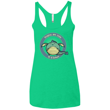 T-Shirts Envy / X-Small Dragons are Cute Women's Triblend Racerback Tank