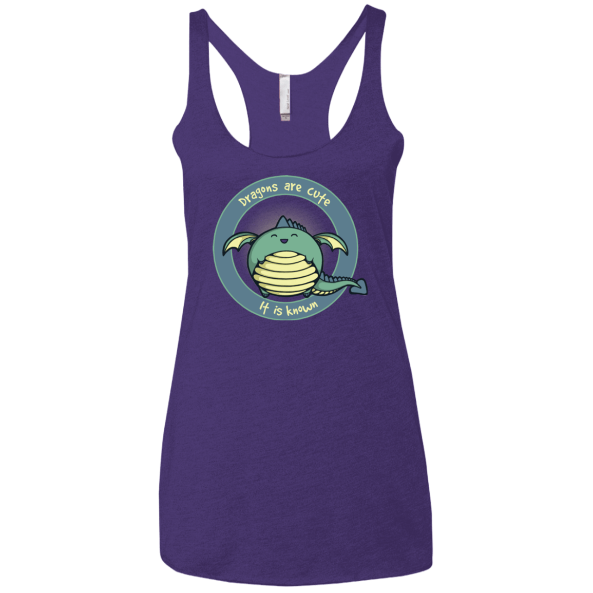 T-Shirts Purple / X-Small Dragons are Cute Women's Triblend Racerback Tank