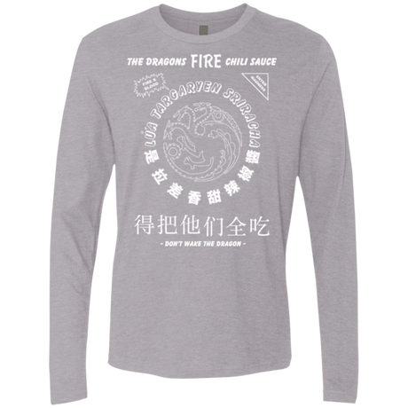 T-Shirts Heather Grey / Small Dragons Fire Chili Sauce Men's Premium Long Sleeve