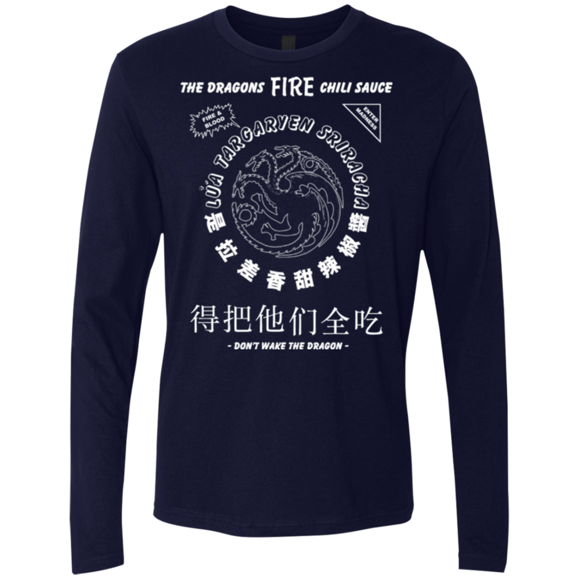 T-Shirts Midnight Navy / Small Dragons Fire Chili Sauce Men's Premium Long Sleeve