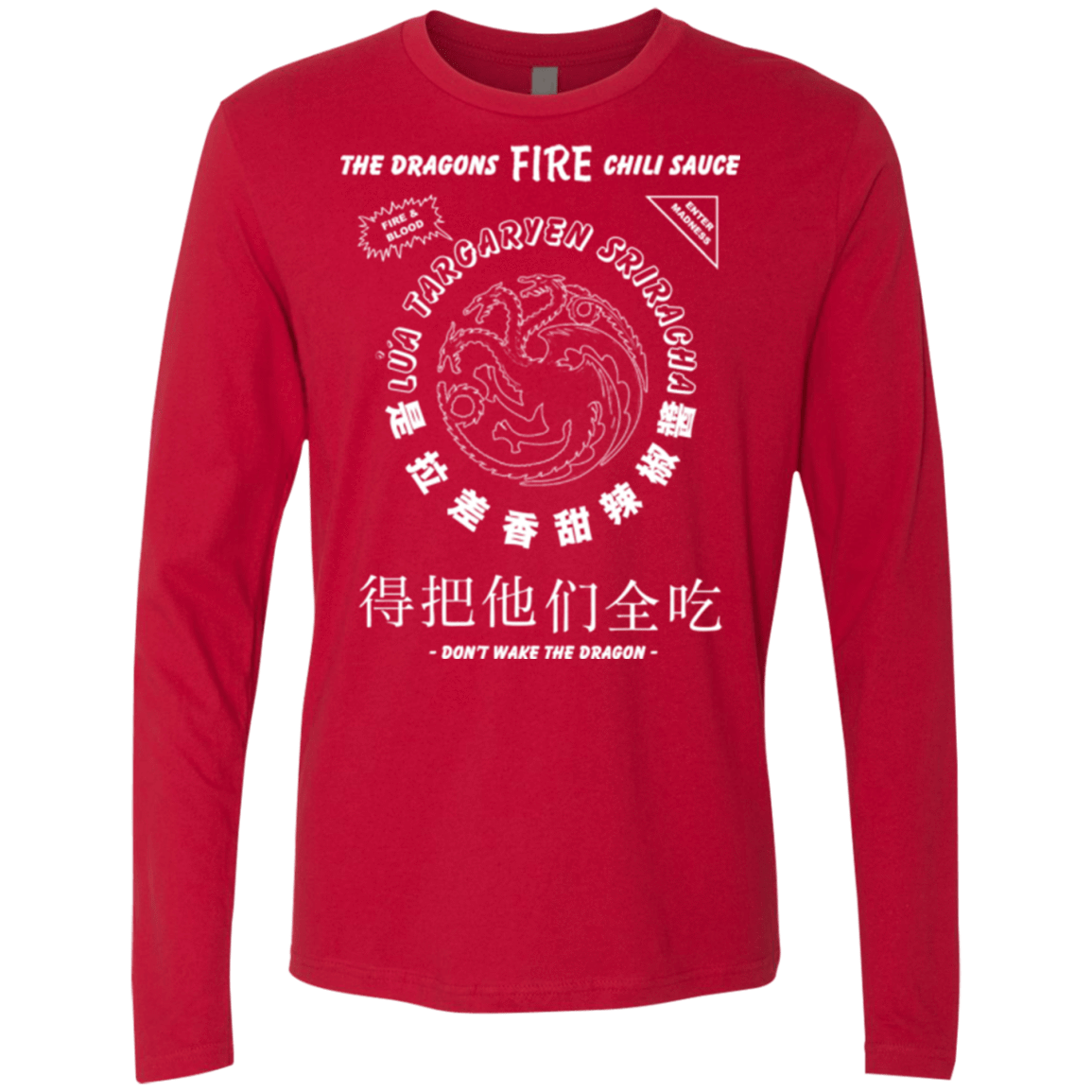 T-Shirts Red / Small Dragons Fire Chili Sauce Men's Premium Long Sleeve