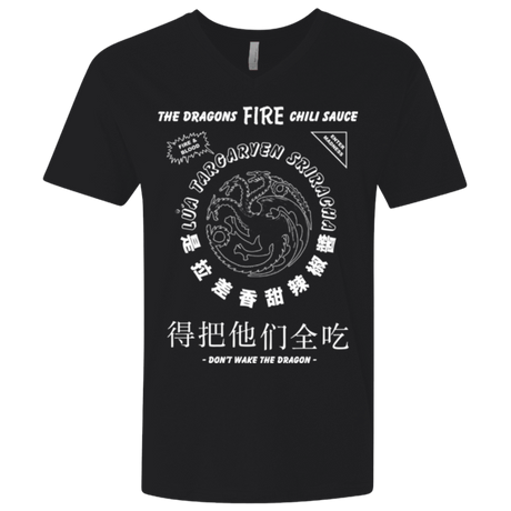 T-Shirts Black / X-Small Dragons Fire Chili Sauce Men's Premium V-Neck