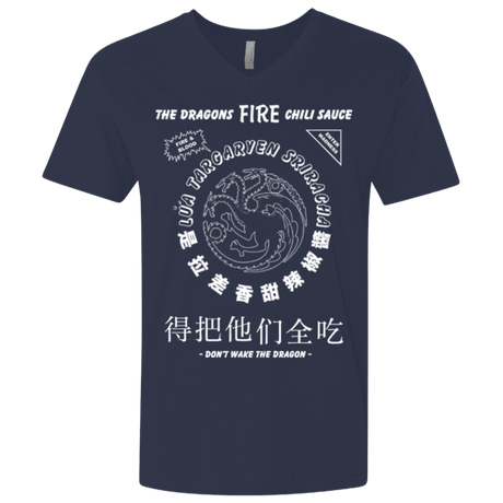 T-Shirts Midnight Navy / X-Small Dragons Fire Chili Sauce Men's Premium V-Neck