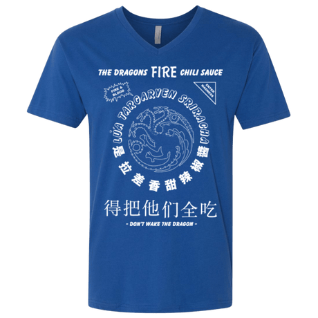 T-Shirts Royal / X-Small Dragons Fire Chili Sauce Men's Premium V-Neck