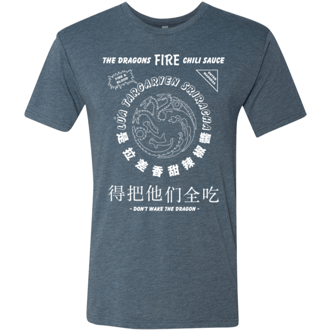T-Shirts Indigo / Small Dragons Fire Chili Sauce Men's Triblend T-Shirt