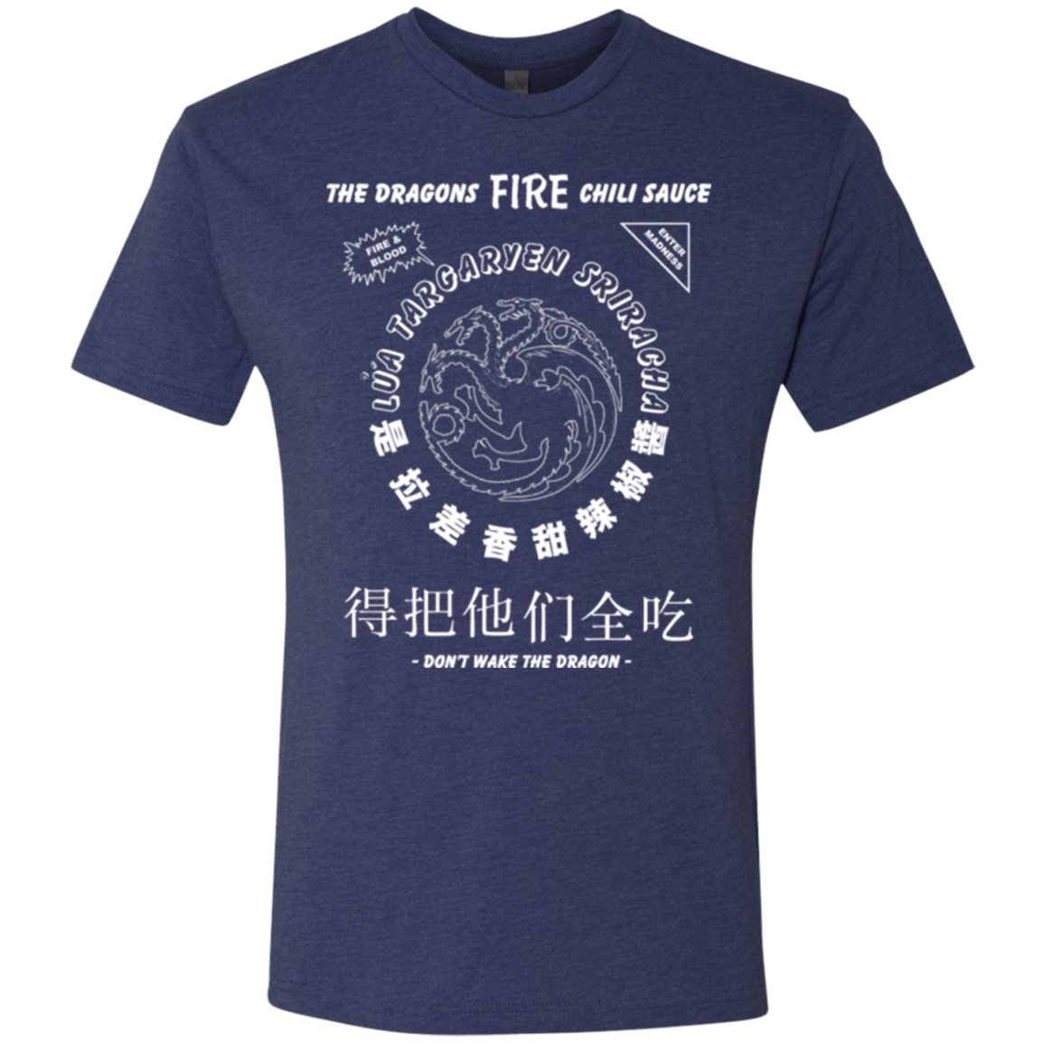 T-Shirts Vintage Navy / Small Dragons Fire Chili Sauce Men's Triblend T-Shirt