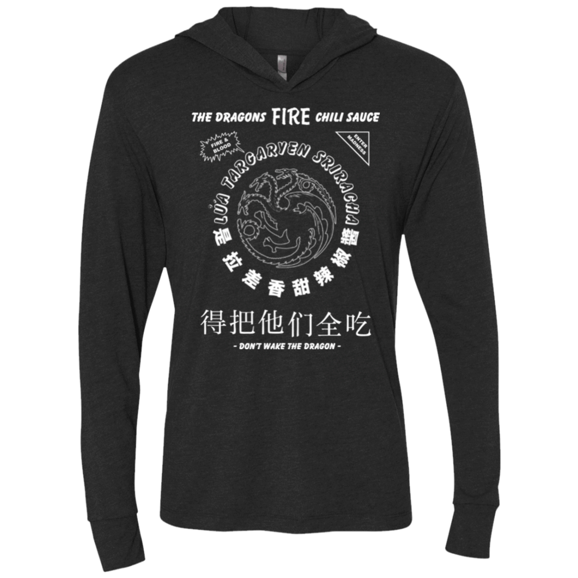 T-Shirts Vintage Black / X-Small Dragons Fire Chili Sauce Triblend Long Sleeve Hoodie Tee