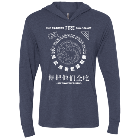 T-Shirts Vintage Navy / X-Small Dragons Fire Chili Sauce Triblend Long Sleeve Hoodie Tee