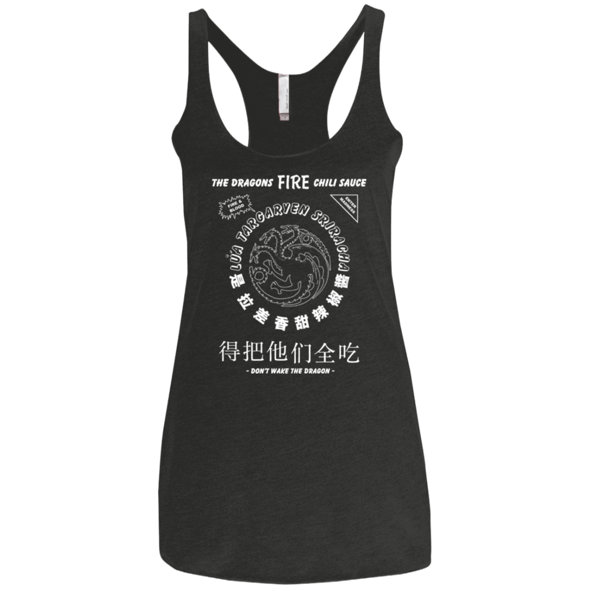 T-Shirts Vintage Black / X-Small Dragons Fire Chili Sauce Women's Triblend Racerback Tank