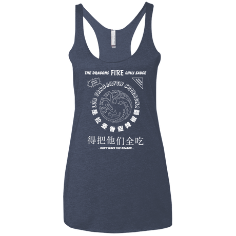 T-Shirts Vintage Navy / X-Small Dragons Fire Chili Sauce Women's Triblend Racerback Tank