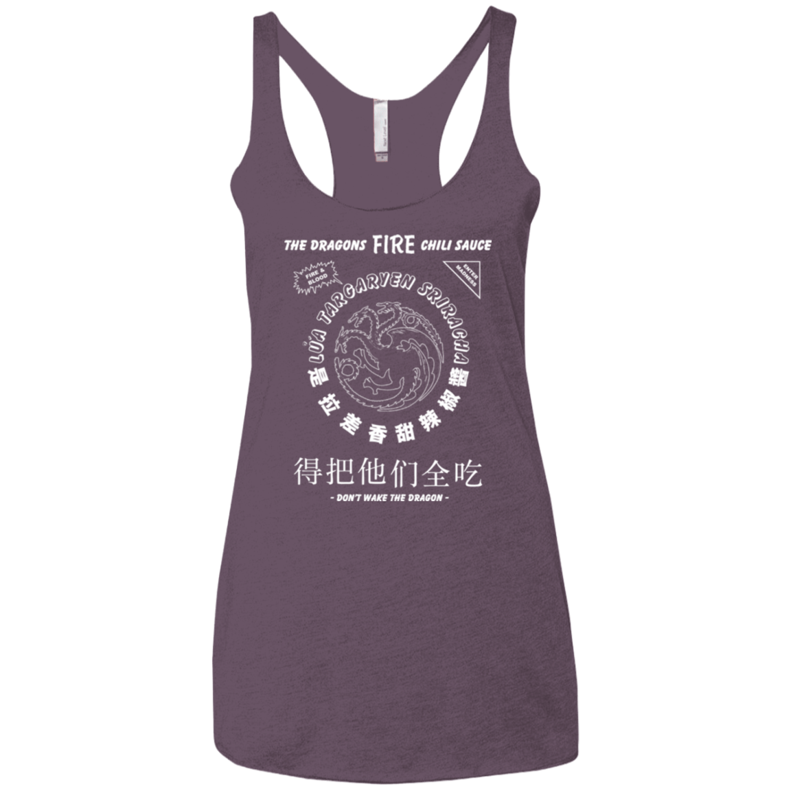 T-Shirts Vintage Purple / X-Small Dragons Fire Chili Sauce Women's Triblend Racerback Tank