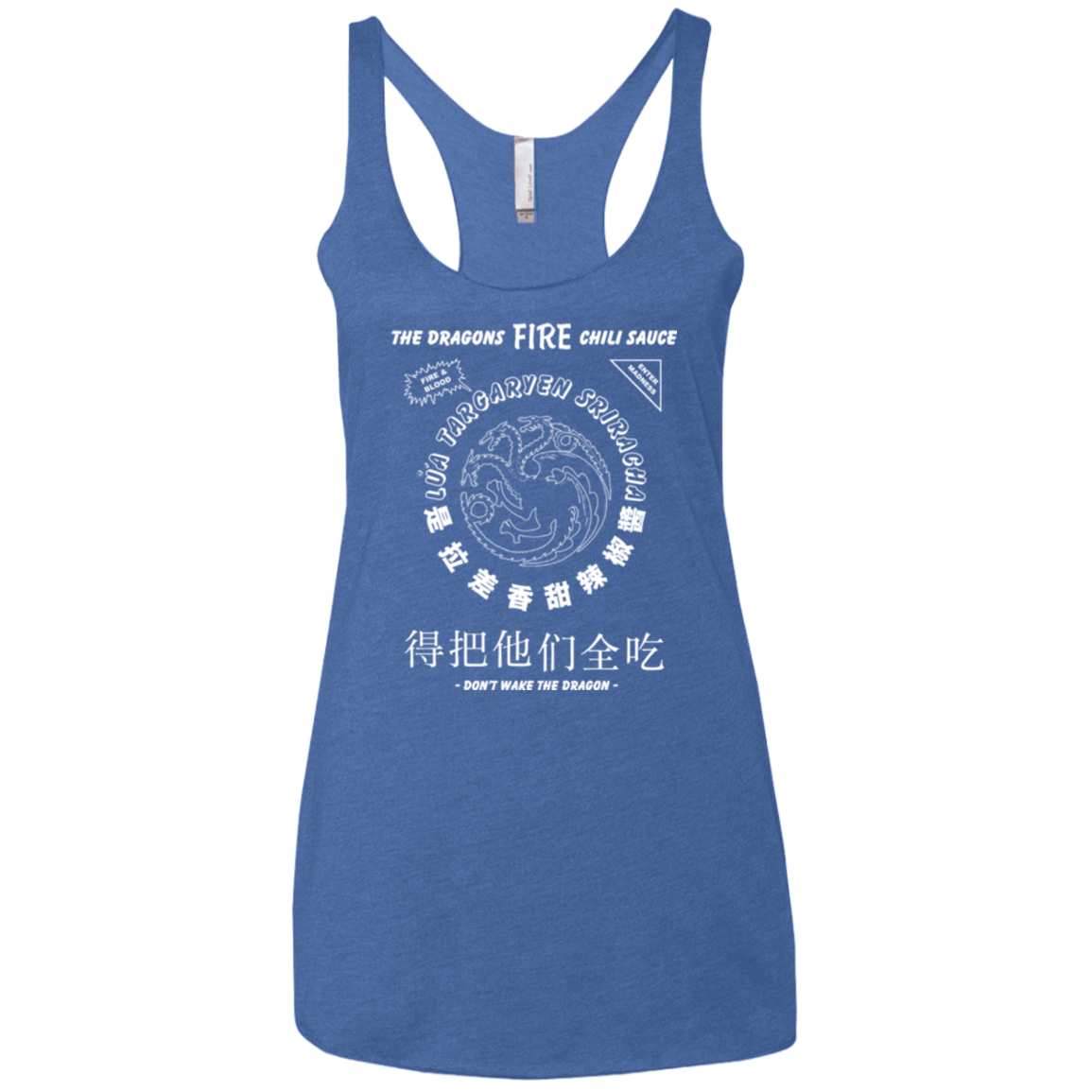 T-Shirts Vintage Royal / X-Small Dragons Fire Chili Sauce Women's Triblend Racerback Tank