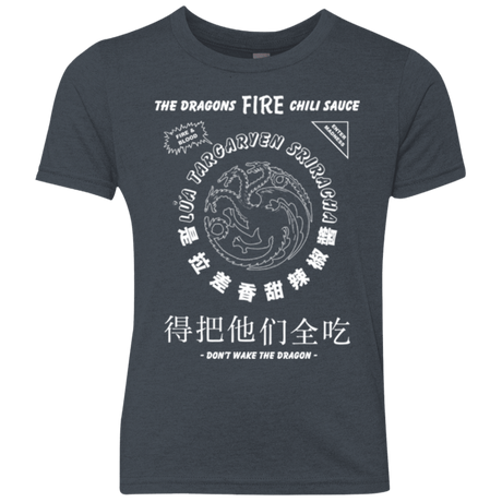 T-Shirts Vintage Navy / YXS Dragons Fire Chili Sauce Youth Triblend T-Shirt