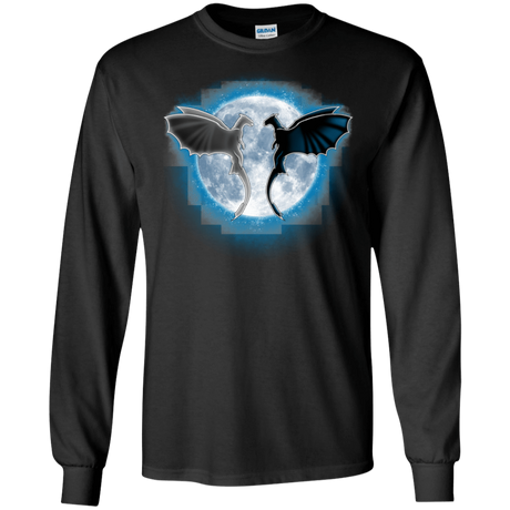 T-Shirts Black / S Dragons Moon Men's Long Sleeve T-Shirt