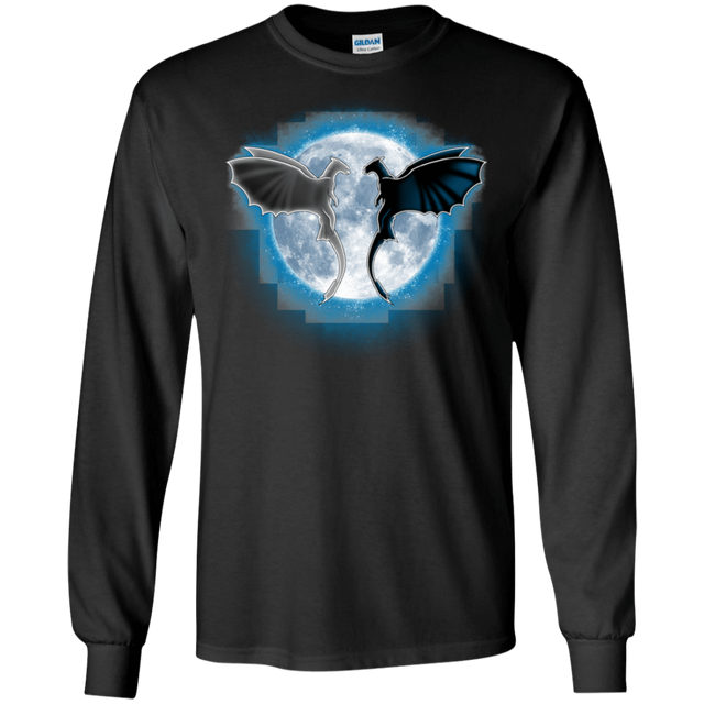 T-Shirts Black / S Dragons Moon Men's Long Sleeve T-Shirt