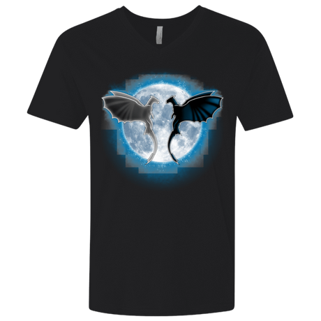 T-Shirts Black / X-Small Dragons Moon Men's Premium V-Neck