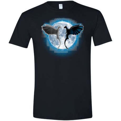 T-Shirts Black / X-Small Dragons Moon Men's Semi-Fitted Softstyle
