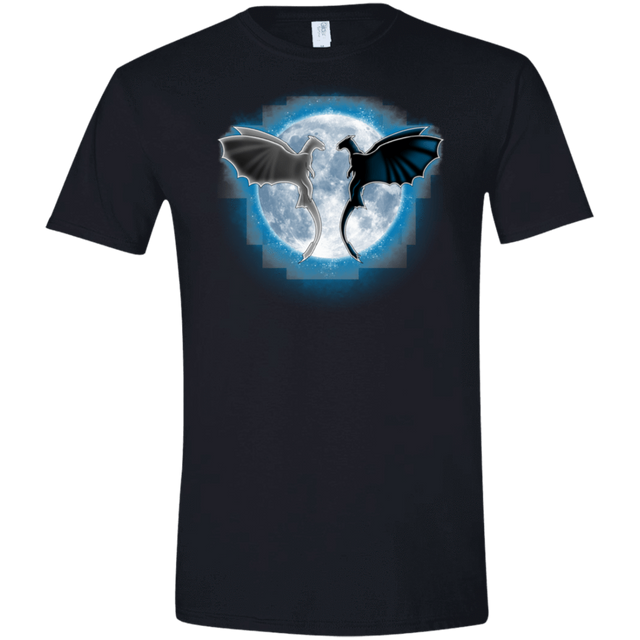 T-Shirts Black / X-Small Dragons Moon Men's Semi-Fitted Softstyle