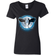 T-Shirts Black / S Dragons Moon Women's V-Neck T-Shirt