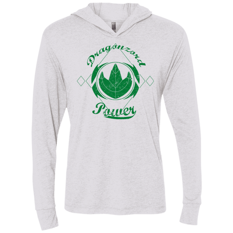 T-Shirts Heather White / X-Small Dragonzord Power Triblend Long Sleeve Hoodie Tee