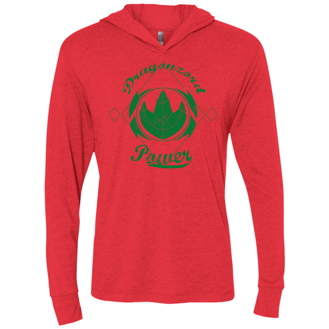 T-Shirts Vintage Red / X-Small Dragonzord Power Triblend Long Sleeve Hoodie Tee