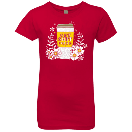 T-Shirts Red / YXS Drink Coffee, Get Shit Done Girls Premium T-Shirt