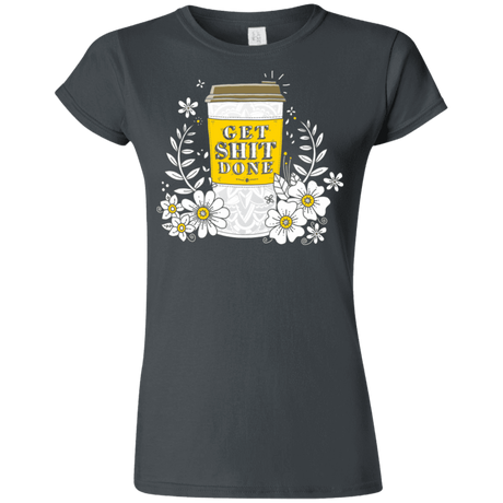 T-Shirts Charcoal / S Drink Coffee, Get Shit Done Junior Slimmer-Fit T-Shirt