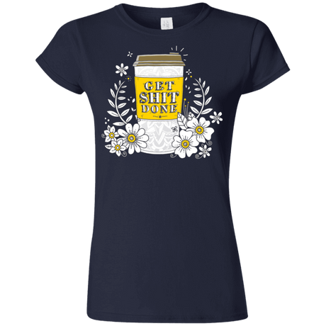 T-Shirts Navy / S Drink Coffee, Get Shit Done Junior Slimmer-Fit T-Shirt