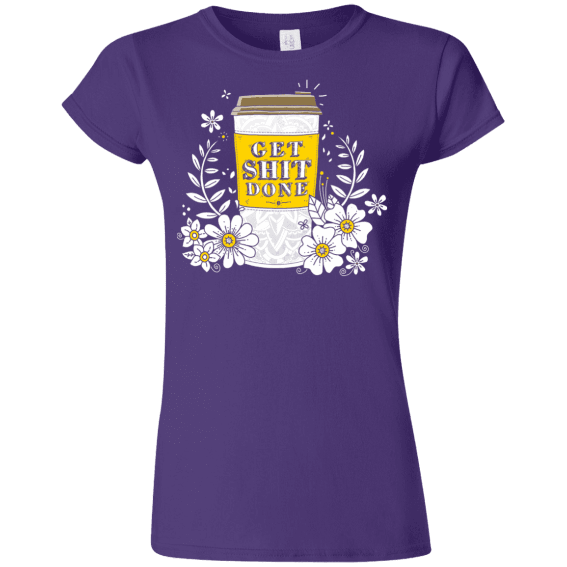 T-Shirts Purple / S Drink Coffee, Get Shit Done Junior Slimmer-Fit T-Shirt