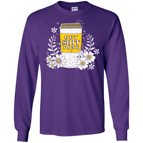 T-Shirts Purple / S Drink Coffee, Get Shit Done Men's Long Sleeve T-Shirt