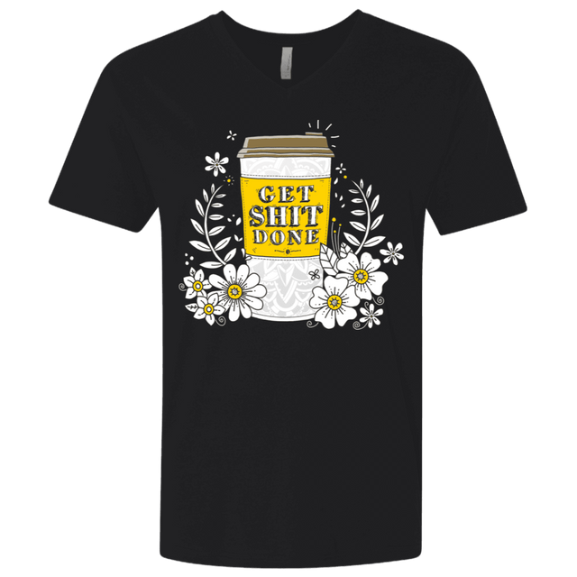 T-Shirts Black / X-Small Drink Coffee, Get Shit Done Men's Premium V-Neck