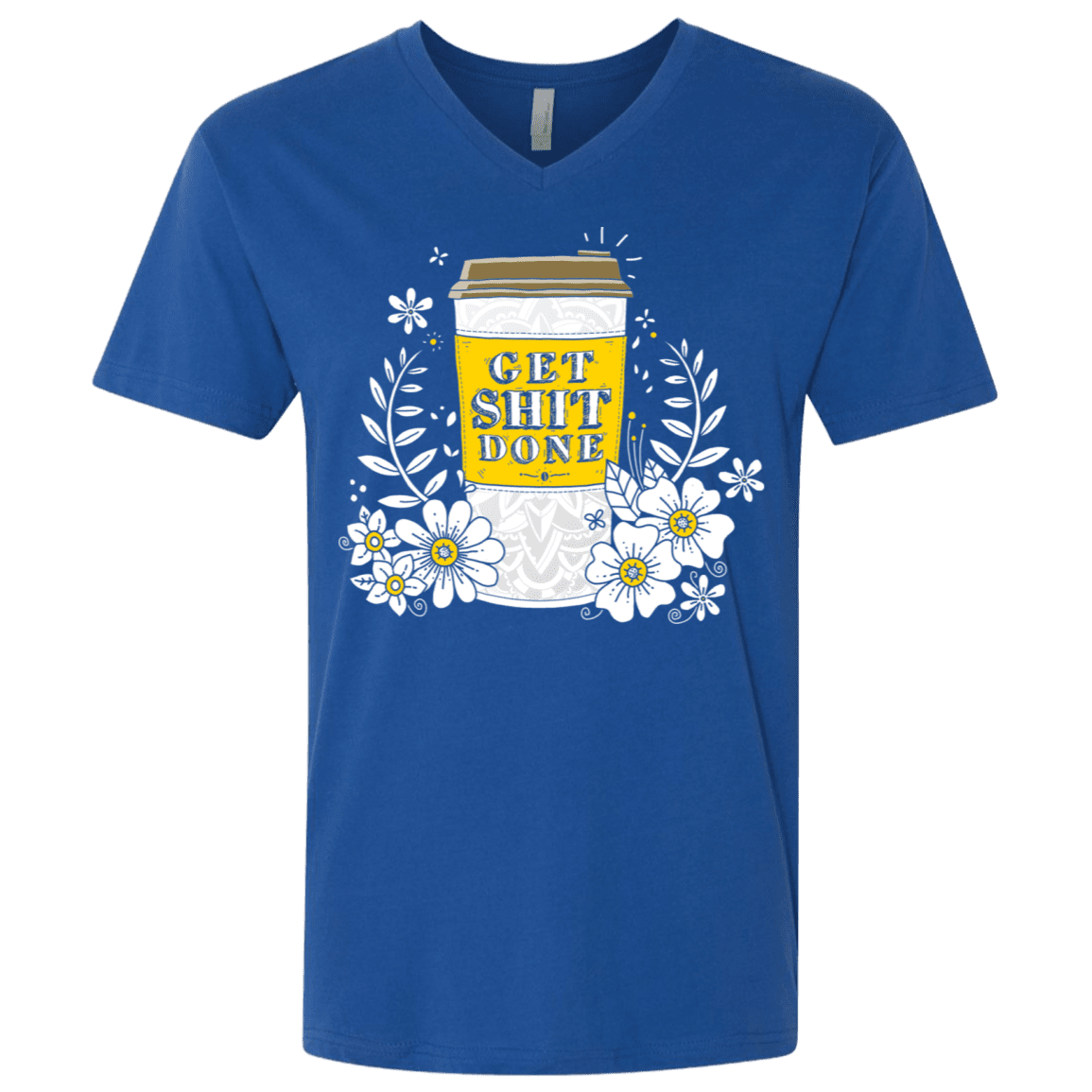 T-Shirts Royal / X-Small Drink Coffee, Get Shit Done Men's Premium V-Neck