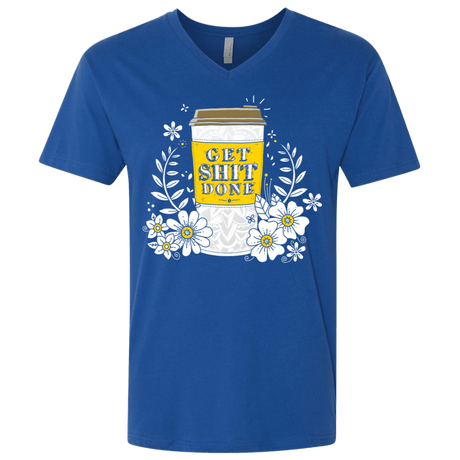 T-Shirts Royal / X-Small Drink Coffee, Get Shit Done Men's Premium V-Neck