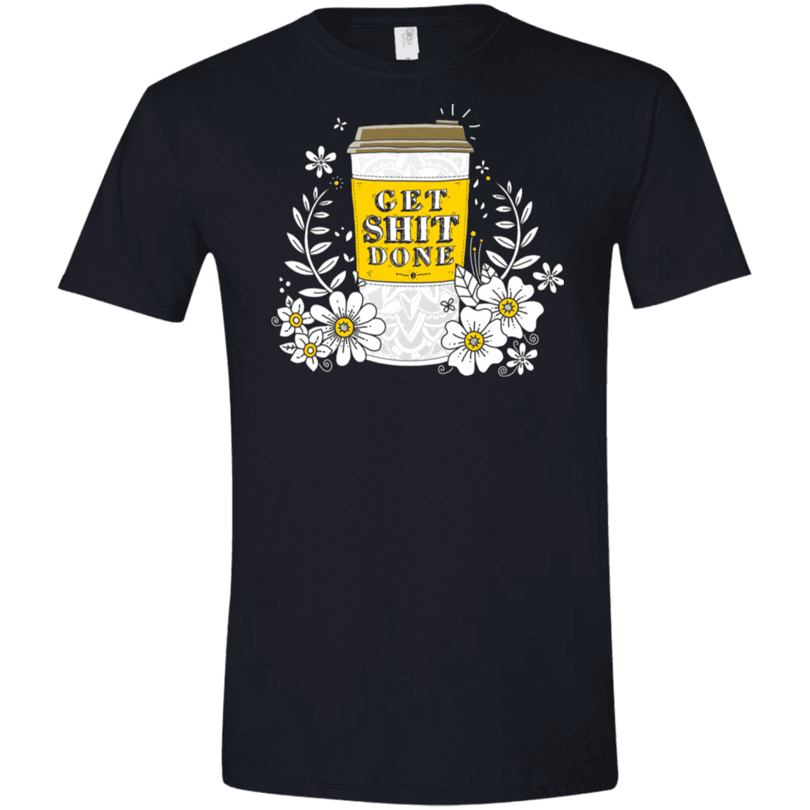 T-Shirts Black / X-Small Drink Coffee, Get Shit Done Men's Semi-Fitted Softstyle