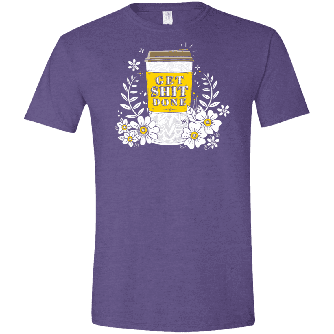 T-Shirts Heather Purple / S Drink Coffee, Get Shit Done Men's Semi-Fitted Softstyle