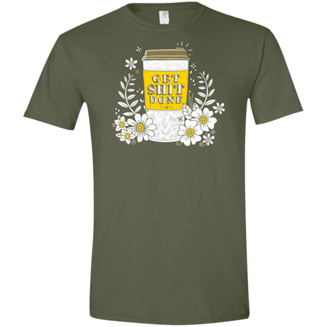 T-Shirts Military Green / S Drink Coffee, Get Shit Done Men's Semi-Fitted Softstyle